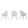 Casabianca PIROUETTE Arm Dining Chair In White PU Fabric - 3 Sides