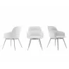 Casabianca PIROUETTE Arm Dining Chair In White PU Fabric - 3 Sides - Casabianca PIROUETTE Arm Dining Chair In White PU Fabric - 3 Sides
