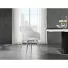 Casabianca PIROUETTE Arm Dining Chair In White PU Fabric - Lifestyle - Casabianca PIROUETTE Arm Dining Chair In White PU Fabric - Lifestyle