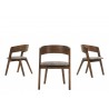 Casabianca CALICO Dining Chair In Walnut Veneer - Set of 3