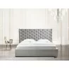 Casabianca Home Parker King Size Bed In Gray Velvet Fabric Tufted Headboard With Storage - Lifestyle - Casabianca Home Parker King Size Bed In Gray Velvet Fabric Tufted Headboard With Storage - Lifestyle