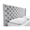 Casabianca Home Parker King Size Bed In Gray Velvet Fabric Tufted Headboard With Storage - Headboard Detail