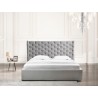 Casabianca PARKER Queen Size Bed In Gray Velvet Fabric Tufted Headboard With Storage - Lifestyle