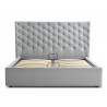 Casabianca PARKER Queen Size Bed In Gray Velvet Fabric Tufted Headboard With Storage - Front