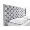 Casabianca PARKER Queen Size Bed In Gray Velvet Fabric Tufted Headboard With Storage - Headboard Close-up