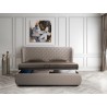 Casabianca Home AGOURA King Size Bed In Taupe Pu With Storage - Lifestyle with Storage Open