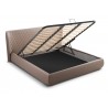 Casabianca Home AGOURA King Size Bed In Taupe Pu With Storage - Angled with Frfame Opened
