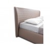 Casabianca AGOURA Queen Size Bed In Taupe Pu With Storage - Headboard Angle