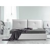 Casabianca Home ARIA King Size Bed In White Pu-leather With Taupe Pu Piping And Storage - Lifestyle