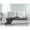 Casabianca Home ARIA King Size Bed In White Pu-leather With Taupe Pu Piping And Storage - Lifestyle - Casabianca Home ARIA King Size Bed In White Pu-leather With Taupe Pu Piping And Storage - Lifestyle