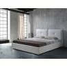Casabianca ARIA Queen Size Bed In White Pu-leather With Taupe Pu Piping And Storage - Lifestyle - Casabianca ARIA Queen Size Bed In White Pu-leather With Taupe Pu Piping And Storage - Lifestyle
