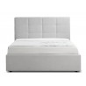 Casabianca MARIO Full Size Bed In Light Gray Fabric Tufted Headboard With Storage - Front
