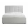 Casabianca MARIO Full Size Bed In Light Gray Fabric Tufted Headboard With Storage - Front - Casabianca MARIO Full Size Bed In Light Gray Fabric Tufted Headboard With Storage - Front