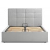 Casabianca MARIO Full Size Bed In Light Gray Fabric Tufted Headboard With Storage - Front Storage
