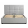 Casabianca MARIO Full Size Bed In Light Gray Fabric Tufted Headboard With Storage - Front Storage - Casabianca MARIO Full Size Bed In Light Gray Fabric Tufted Headboard With Storage - Front Storage