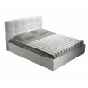 Casabianca MARIO Full Size Bed In White Pu-leather Tufted Headboard With Storage - Angled - Casabianca MARIO Full Size Bed In White Pu-leather Tufted Headboard With Storage - Angled