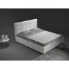 Casabianca MARIO Full Size Bed In White Pu-leather Tufted Headboard With Storage - Lifestyle
