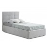 Casabianca MARIO XL Twin Size Bed In Light Gray Fabric Tufted Headboard With Storage - Angled