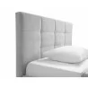 Casabianca MARIO XL Twin Size Bed In Light Gray Fabric Tufted Headboard With Storage - Headboard Close-up - Casabianca MARIO XL Twin Size Bed In Light Gray Fabric Tufted Headboard With Storage - Headboard Close-up