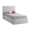 Casabianca LUIGI Full Size Bed In White Pu-leather Tufted Headboard With Storage - Angled View