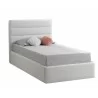 Casabianca LUIGI Full Size Bed In White Pu-leather Tufted Headboard With Storage - Angled View - Casabianca LUIGI Full Size Bed In White Pu-leather Tufted Headboard With Storage - Angled View