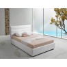 Casabianca LUIGI Full Size Bed In White Pu-leather Tufted Headboard With Storage - Lifestyle