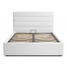 Casabianca LUIGI Full Size Bed In White Pu-leather Tufted Headboard With Storage - Front with Storage Frame