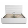 Casabianca LUIGI Full Size Bed In White Pu-leather Tufted Headboard With Storage - Front with Storage Frame - Casabianca LUIGI Full Size Bed In White Pu-leather Tufted Headboard With Storage - Front with Storage Frame
