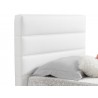 Casabianca LUIGI Full Size Bed In White Pu-leather Tufted Headboard With Storage - Headboard Close-up