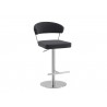 Casabianca FAIRMONT Bar Stool With Brushed Stainless Steel Base in Black - Angled View