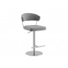 Casabianca FAIRMONT Bar Stool With Brushed Stainless Steel Base in Gray - Angled View