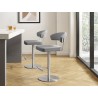 Casabianca FAIRMONT Bar Stool With Brushed Stainless Steel Base in Gray - Lifestyle