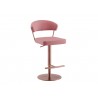 Casabianca FAIRMONT Bar Stool With Brushed Stainless Steel Base in Dusty Pink - Angled View
