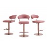 Casabianca FAIRMONT Bar Stool With Brushed Stainless Steel Base in Dusty Pink - 3 Sides