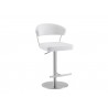 Casabianca FAIRMONT Bar Stool With Brushed Stainless Steel Base in White - Angled View