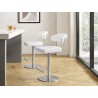 Casabianca FAIRMONT Bar Stool With Brushed Stainless Steel Base in White - Lifestyle