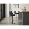 Casabianca ELEMENT Element Bar Stool In Black and Rose Gold Stainless Steel Base - Lifestyle