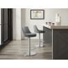 Casabianca ELEMENT Element Bar Stool In Gray and Rose Gold Stainless Steel Base - Lifestyle