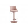 Casabianca ELEMENT Element Bar Stool In Dusty Pink and Rose Gold Stainless Steel Base - Angled