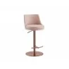 Casabianca ELEMENT Element Bar Stool In Dusty Pink and Rose Gold Stainless Steel Base - Angled - Casabianca ELEMENT Element Bar Stool In Dusty Pink and Rose Gold Stainless Steel Base - Angled