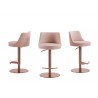 Casabianca ELEMENT Element Bar Stool In Dusty Pink and Rose Gold Stainless Steel Base - 3 Sides