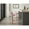Casabianca ELEMENT Element Bar Stool In Dusty Pink and Rose Gold Stainless Steel Base - Lifestyle - Casabianca ELEMENT Element Bar Stool In Dusty Pink and Rose Gold Stainless Steel Base - Lifestyle