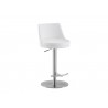 Casabianca ELEMENT Element Bar Stool In White and Stainless Steel Base - Angled