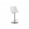 Casabianca ELEMENT Element Bar Stool In White and Stainless Steel Base - Angled - Casabianca ELEMENT Element Bar Stool In White and Stainless Steel Base - Angled