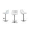 Casabianca ELEMENT Element Bar Stool In White and Stainless Steel Base - 3 Sides