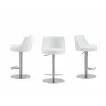 Casabianca ELEMENT Element Bar Stool In White and Stainless Steel Base - 3 Sides - Casabianca ELEMENT Element Bar Stool In White and Stainless Steel Base - 3 Sides