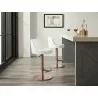 Casabianca ELEMENT Element Bar Stool In White and Rose Gold Stainless Steel Base - Lifestyle - Casabianca ELEMENT Element Bar Stool In White and Rose Gold Stainless Steel Base - Lifestyle
