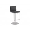 Casabianca VENETIAN Bar Stool In Black With Brushed Stainless Steel Base - Angled