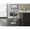 Casabianca VENETIAN Bar Stool In Black With Brushed Stainless Steel Base - Lifestyle