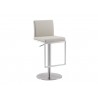 Casabianca VENETIAN Bar Stool In Light Gray With Brushed Stainless Steel Base - Angled